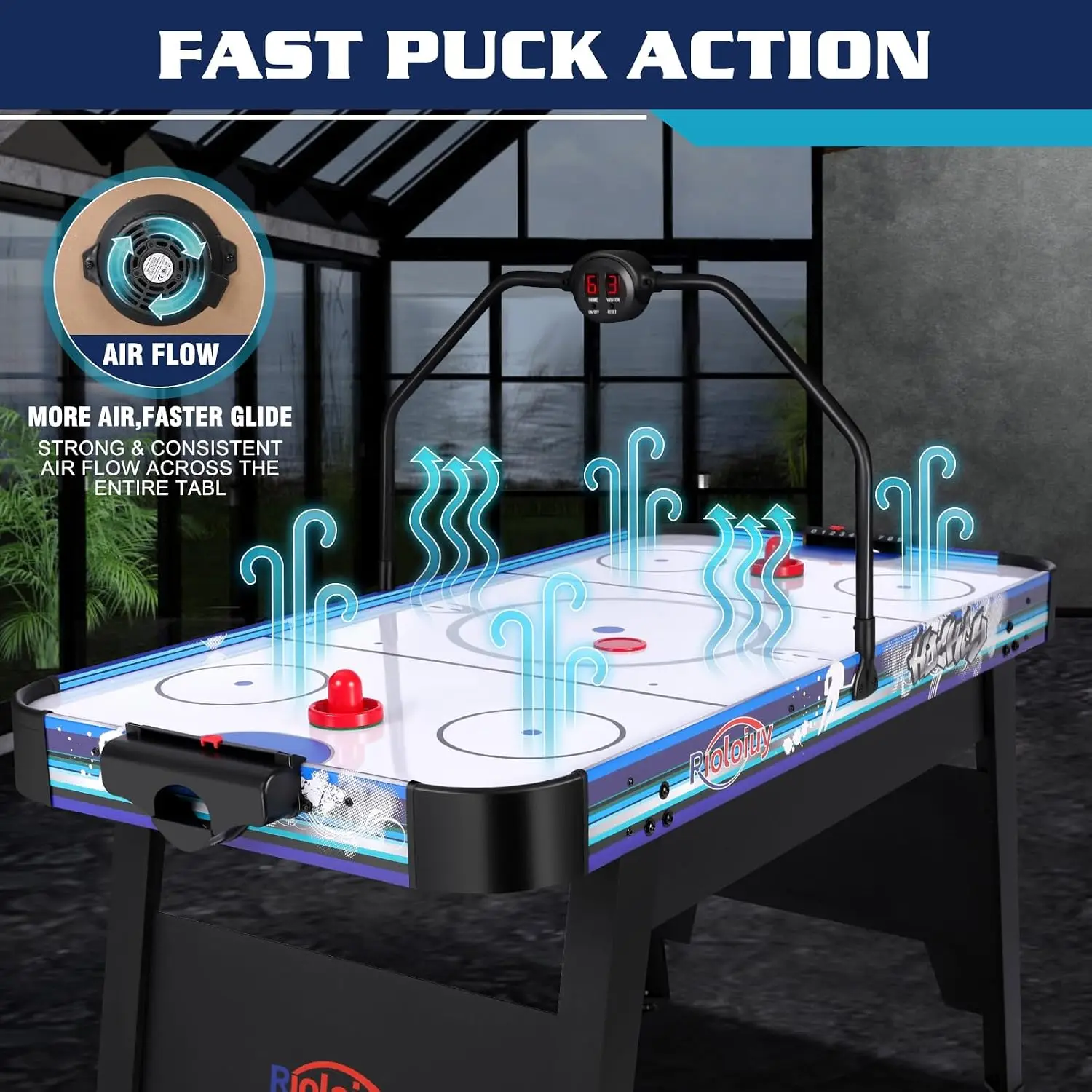 58-дюймовый стол для аэрохокке – обзор и цена Air Hockey Table